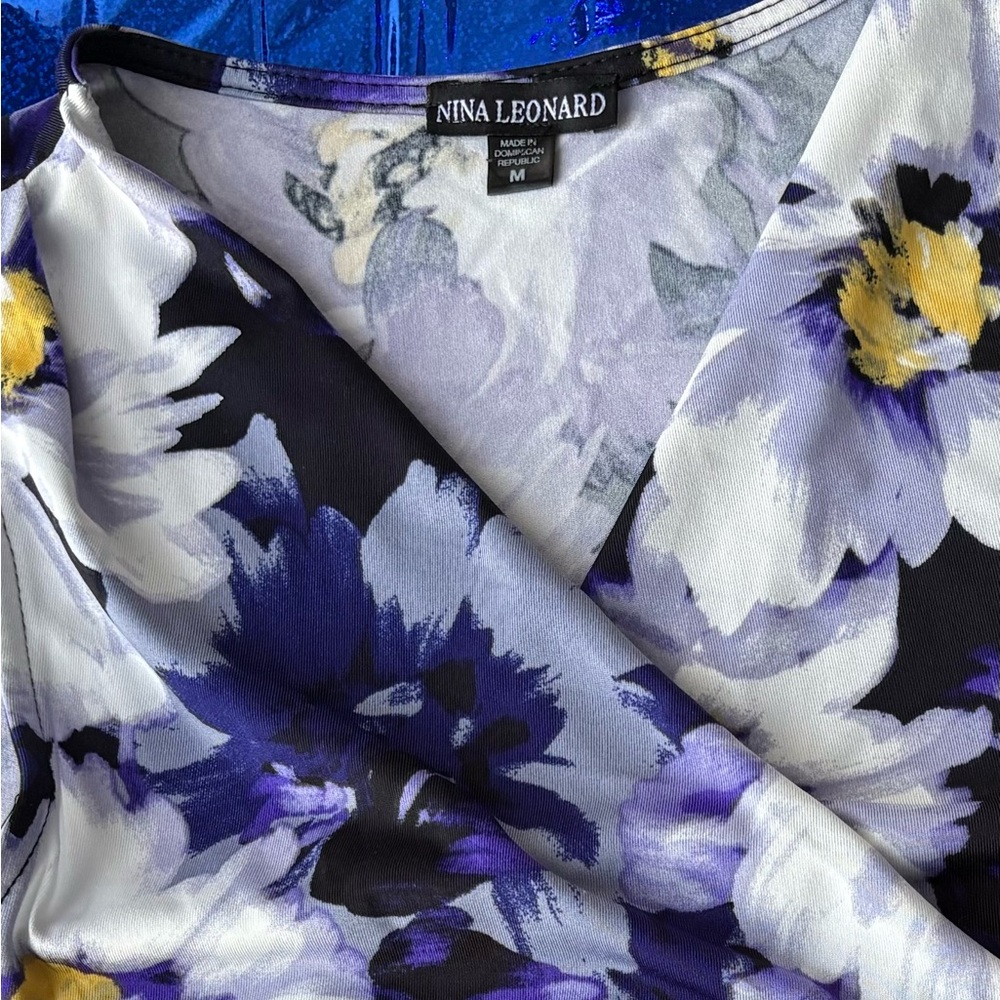 Nina Leonard Vibrant Purple Floral Jumpsuit - Picture 2 of 9